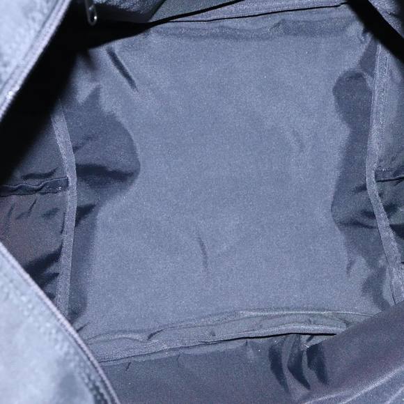 Burberrys Nova Check Blue Label Tote Bag Nylon Silver Gray Auth bs18621 - Picture 11 of 16